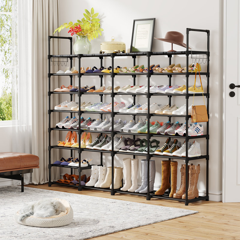 Rebrilliant 58 Pairs Large Shoe Rack Shoe Shelf Boots Shoe Organizer